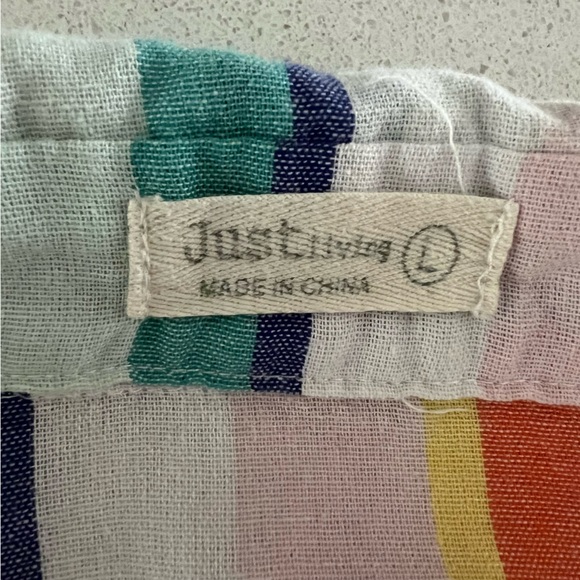 ☀️2/$22☀️Just Living Multi Coloured Striped Shirt - Picture 2 of 6